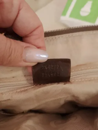 Borsa Gucci Bauletto Tessuto Cordura Pelle Marrone