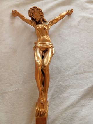 Crocifisso Gesu dorato Vintage