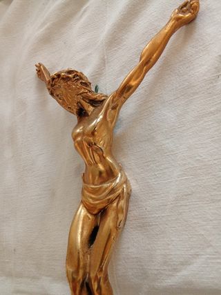 Crocifisso Gesu dorato Vintage