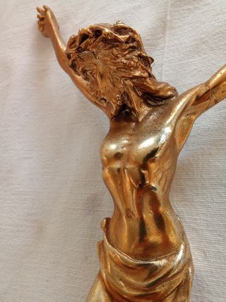 Crocifisso Gesu dorato Vintage