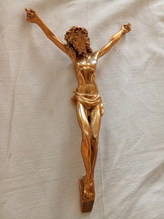 Crocifisso Gesu dorato Vintage