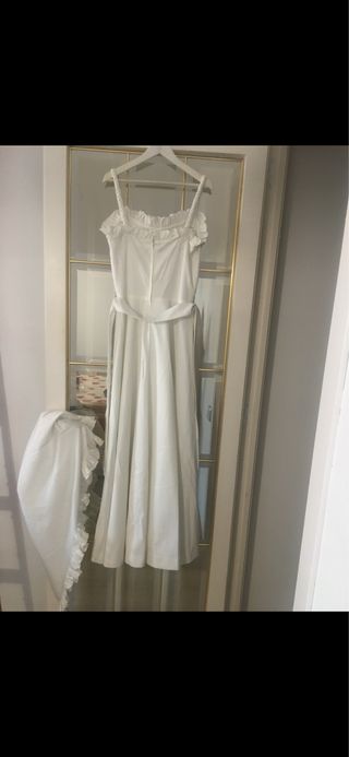 Vestido largo fiesta/novia blanco + pañoleta