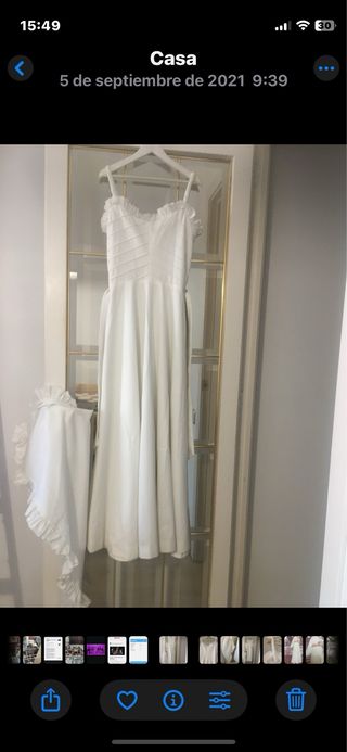 Vestido largo fiesta/novia blanco + pañoleta