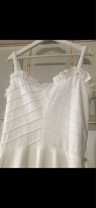 Vestido largo fiesta/novia blanco + pañoleta