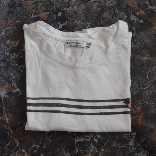 Camiseta Bershka Blanca Talla M