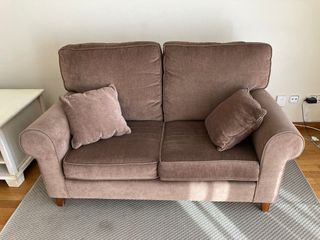 Sofá 2 plazas terciopelo marrón