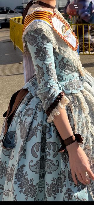 Traje de Fallera Talla S Azul y Marrón