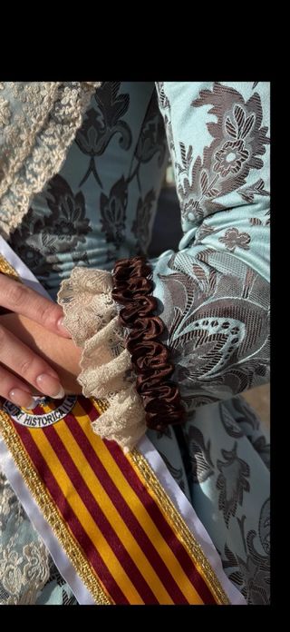 Traje de Fallera Talla S Azul y Marrón