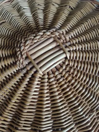 Cesto Mimbre Juguetero/Ropero Forrado Miel