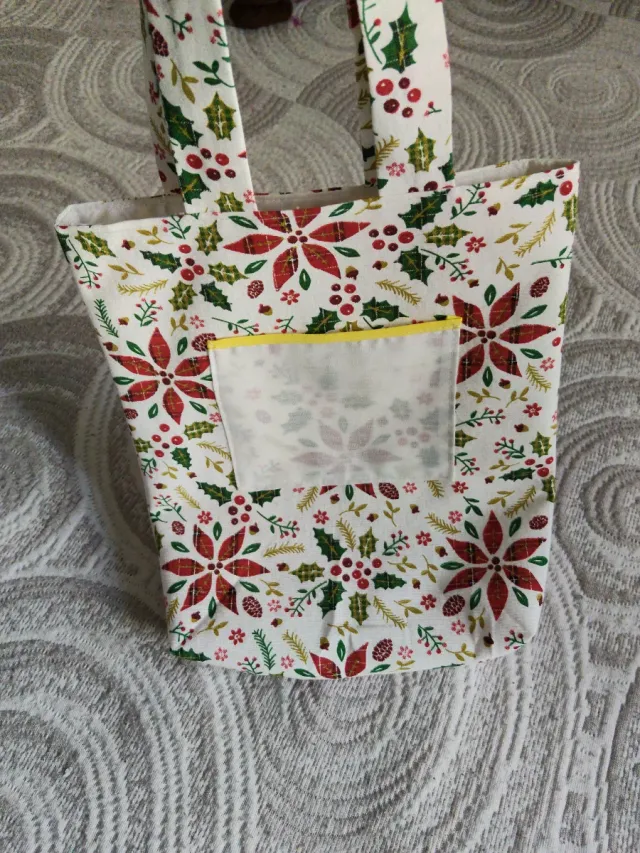 Bolsa de tela navideña