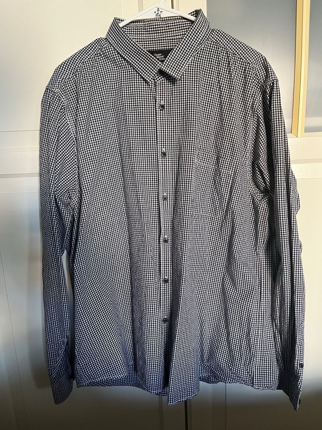 Camisa de hombre cuadros blanco y negro