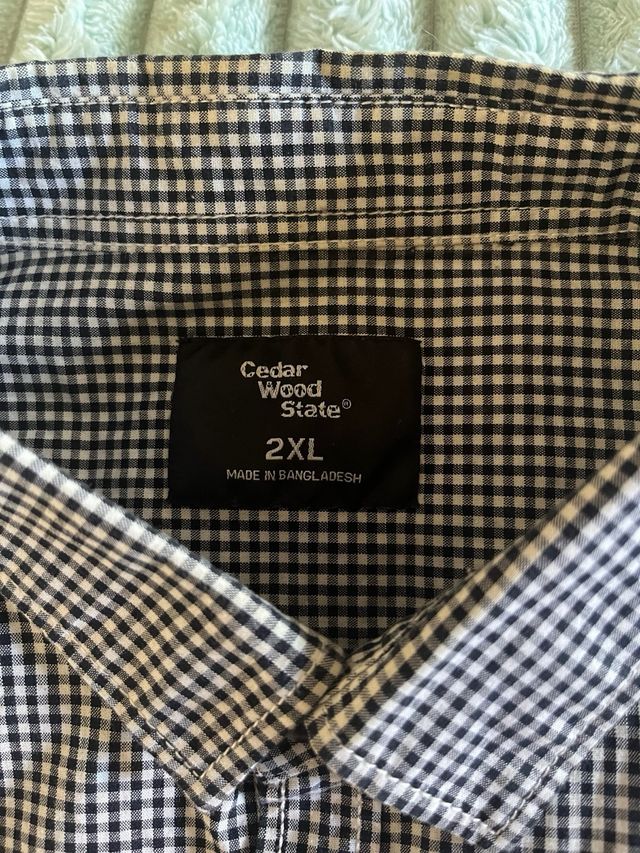 Camisa de hombre cuadros blanco y negro