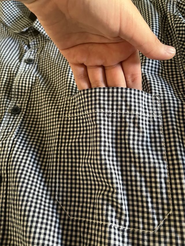 Camisa de hombre cuadros blanco y negro