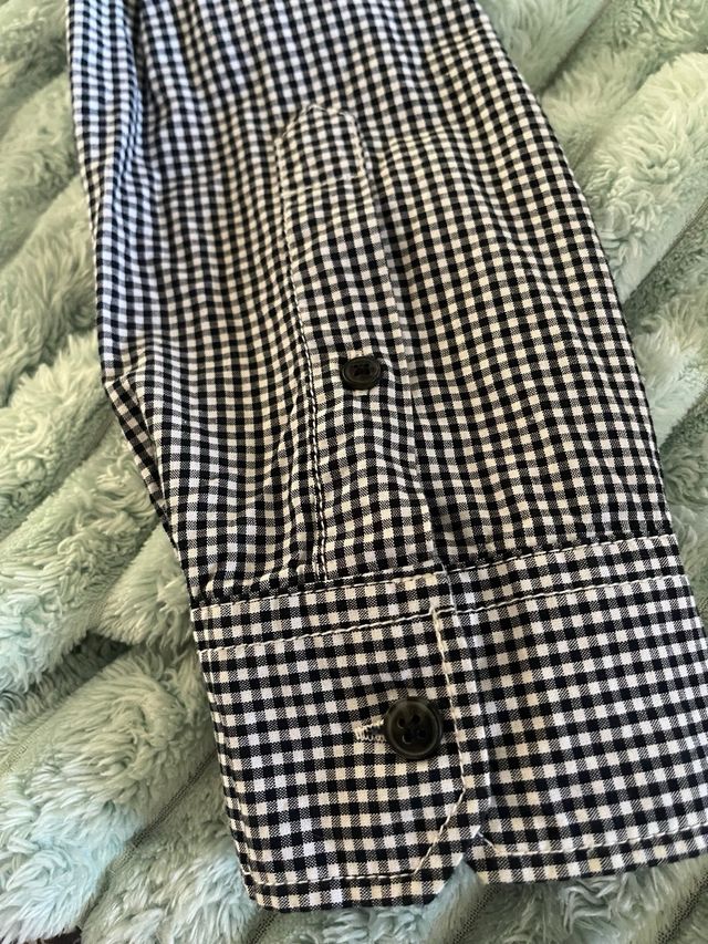 Camisa de hombre cuadros blanco y negro