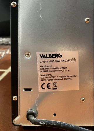 Horno Eléctrico VALBERG 58L