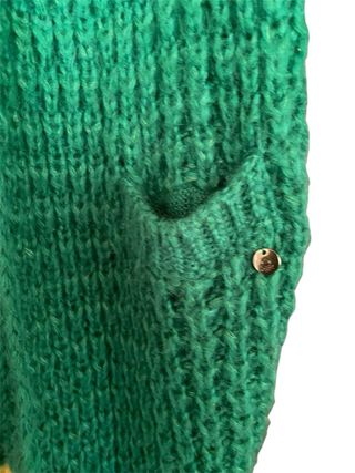 Cardigan Lana Verde Bottoni e Tasche