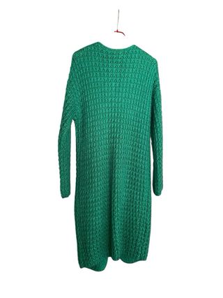 Cardigan Lana Verde Bottoni e Tasche