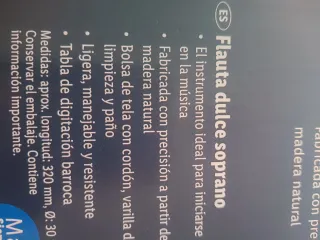 Flauta dulce soprano de madera