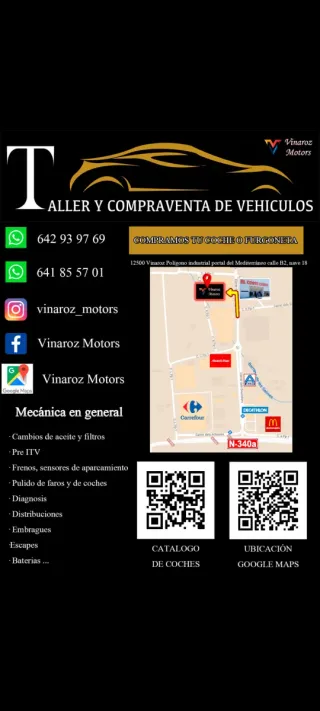 Taller y compraventa de vehículos Vinaròs Motors.