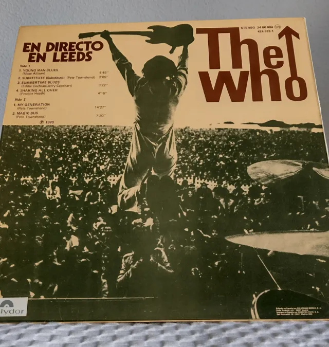 LP vinilo THE WHO Live At Leeds Polydor 1990