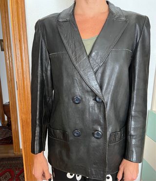 Chaqueta de piel negra(sin marca)
