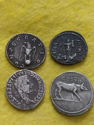 4 Denarios Romanos Réplica Plata