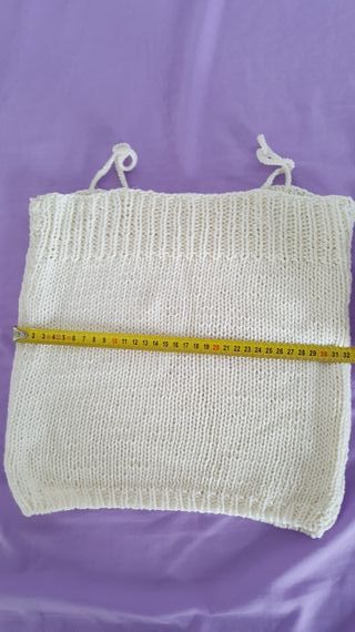 Top boho chic de hilo de algodón blanco