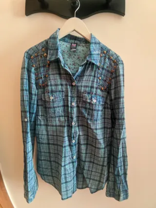 Camisa cuadros azul Talla M