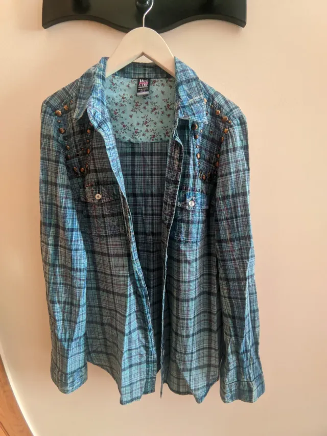 Camisa cuadros azul Talla M