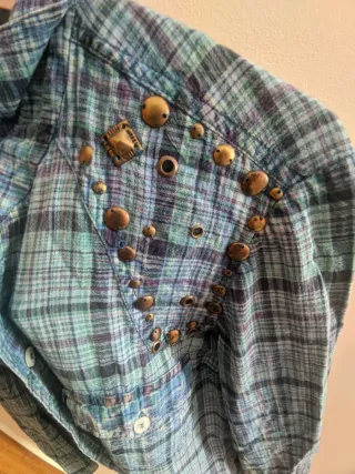 Camisa cuadros azul Talla M