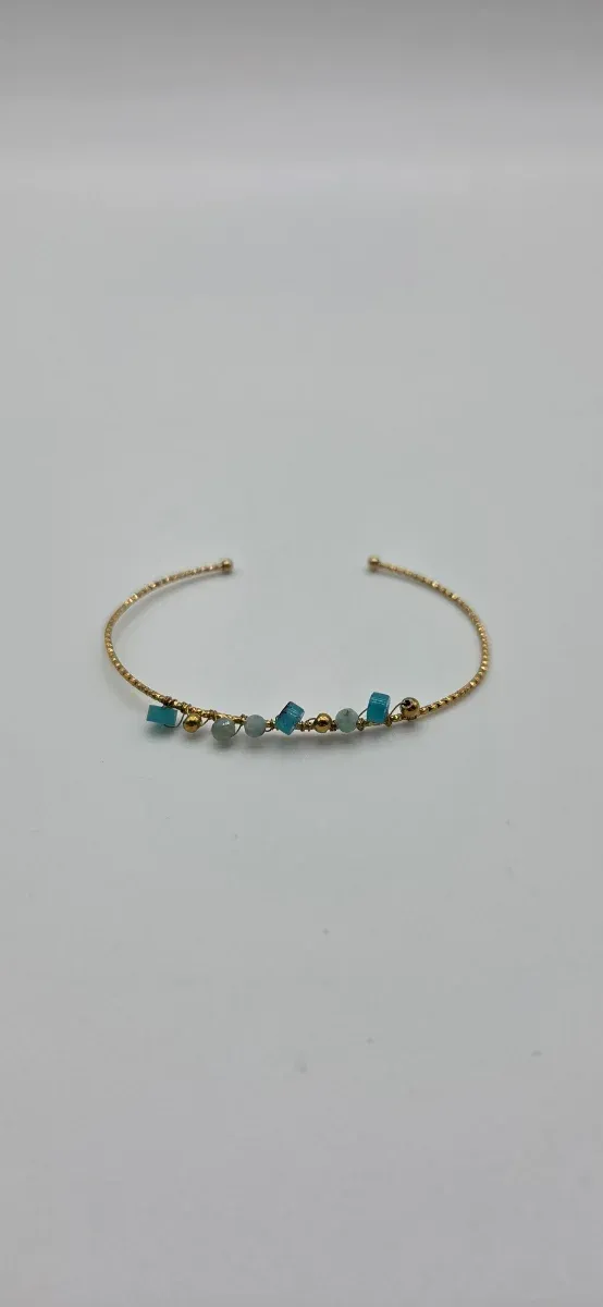 Pulsera Acero Quirúrgico con Piedras Azules