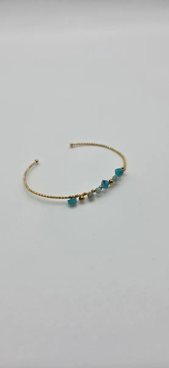 Pulsera Acero Quirúrgico con Piedras Azules