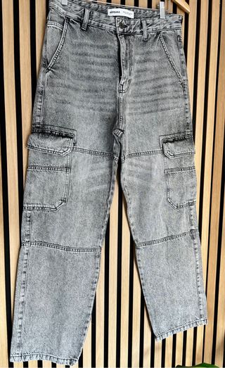Bershka Jeans Cargo Baggy Uomo Taglia M