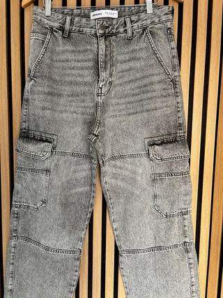 Bershka Jeans Cargo Baggy Uomo Taglia M