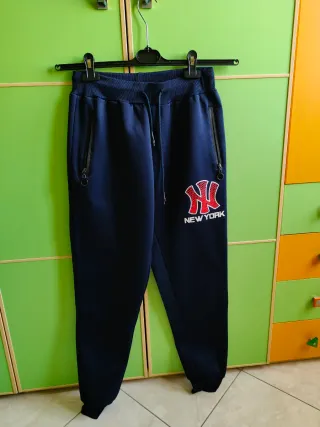 Pantalono felpato invernale blu