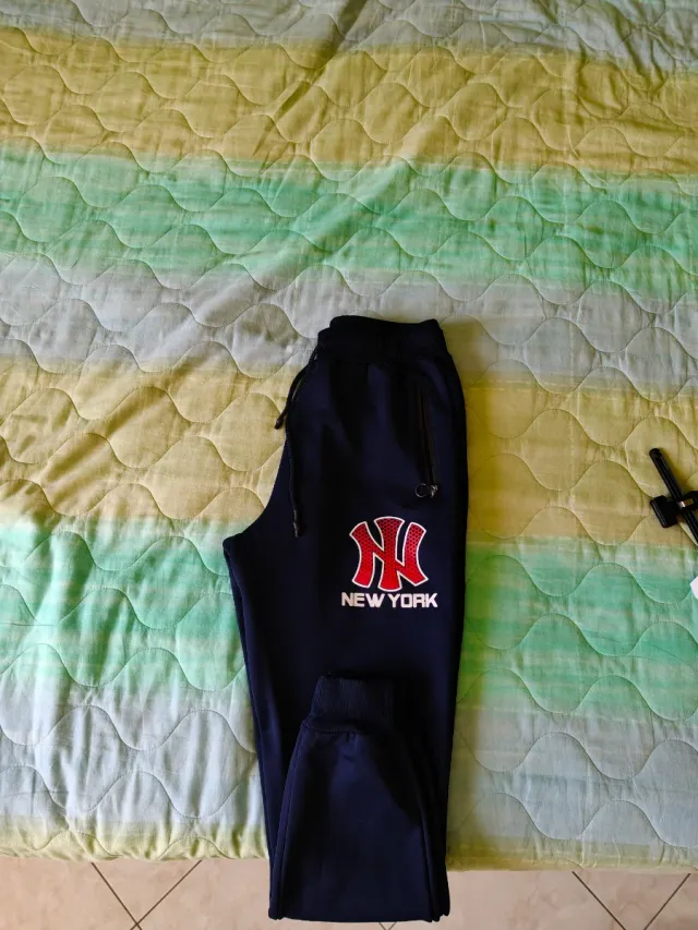 Pantalono felpato invernale blu