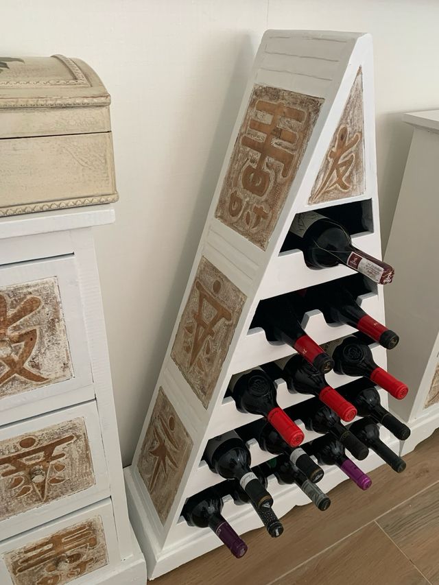 lote 3 muebles oriental botellero y dos cajoneras