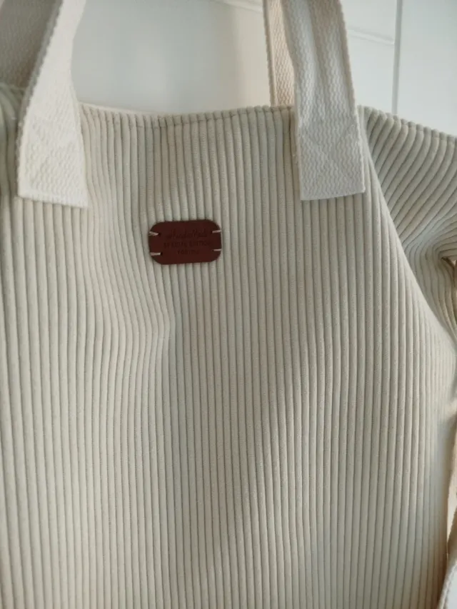 Bolso tote de pana beige