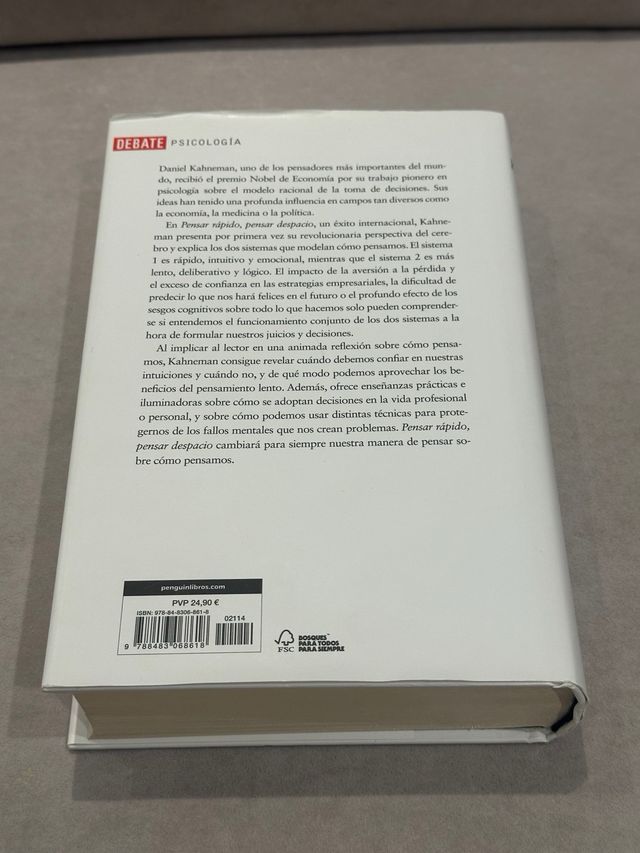 Pensar rápido, pensar despacio. Daniel Kahneman