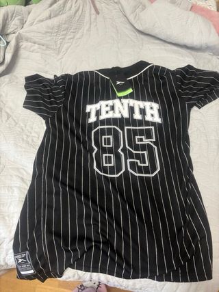 Reebok Chaqueta Béisbol Rayas Blancas Negra