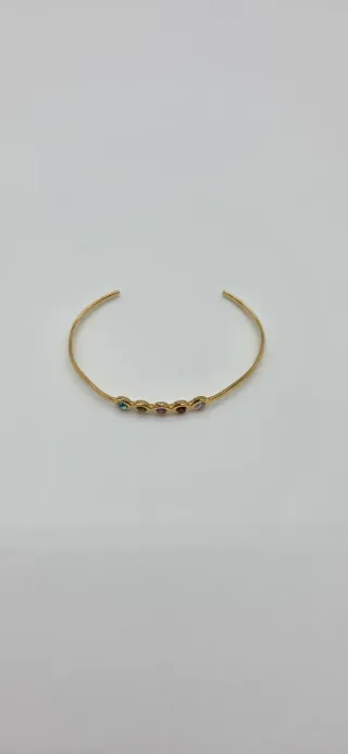 Pulsera Acero Quirúrgico con Piedras Multicolor