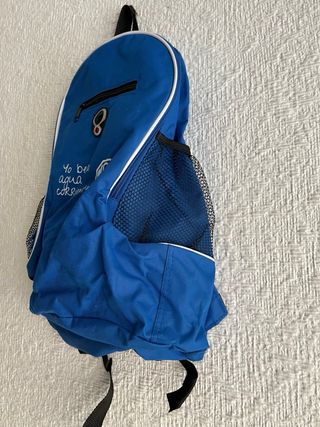 Mochila senderismo azul varios bolsillos