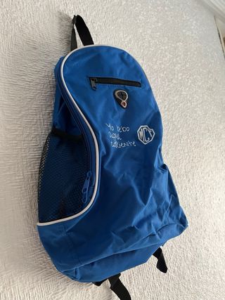 Mochila senderismo azul varios bolsillos