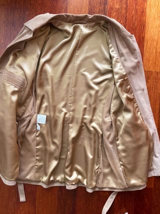 Chaquetón Ante Piel Serraje Beige Talla L