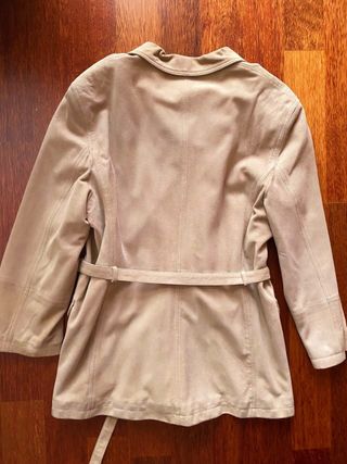 Chaquetón Ante Piel Serraje Beige Talla L