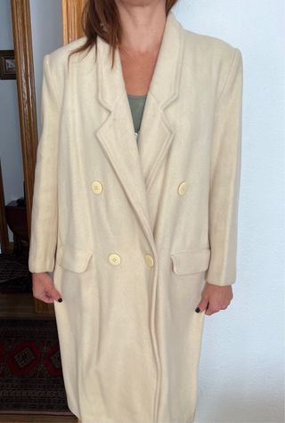 Abrigo largo lana beige(sin marca)