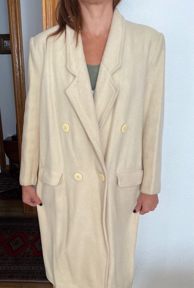 Abrigo largo lana beige(sin marca)