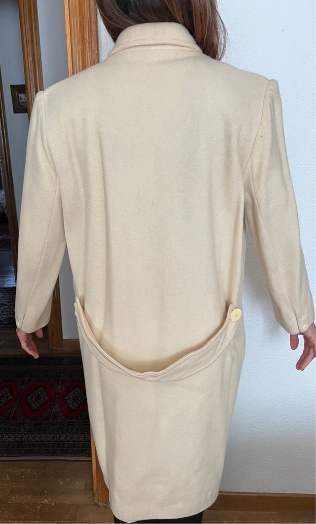 Abrigo largo lana beige(sin marca)