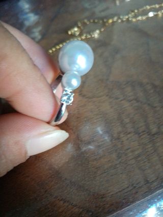 Anello vintage perle e zircone