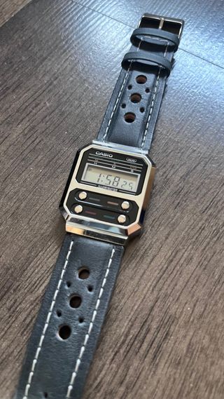 Casio A100WE Reloj Digital Plata y Negro